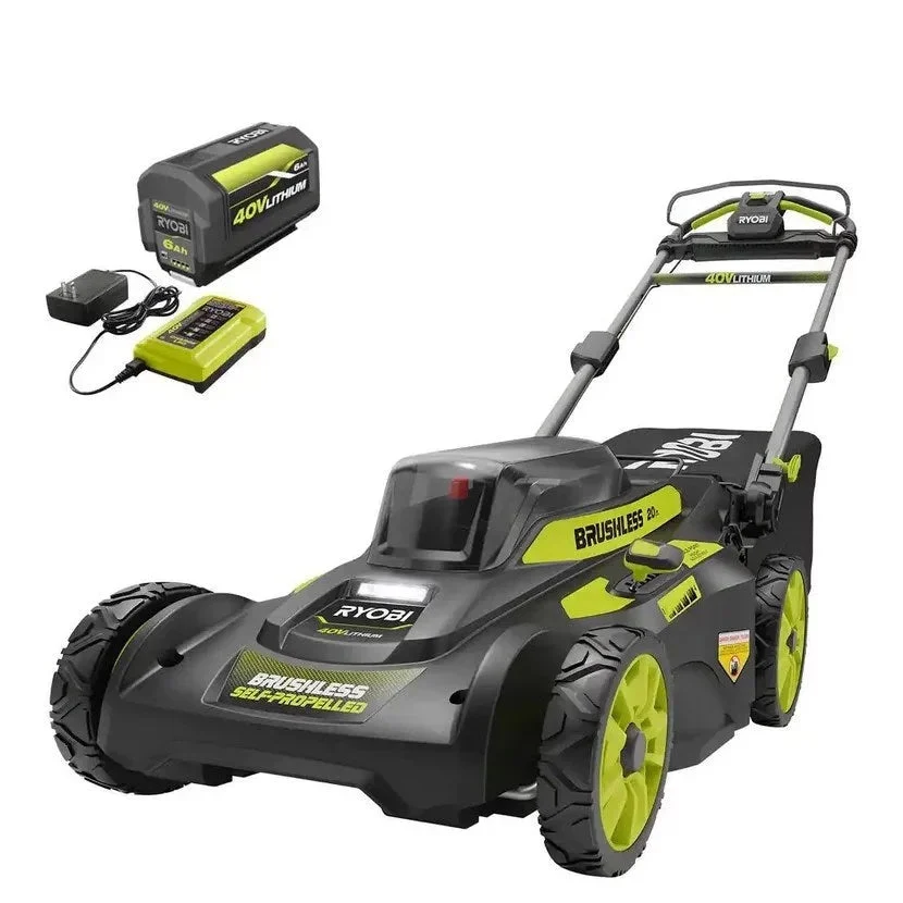 RYOBI 40V Brushless 20 in. Cordless Walk Behind Self-Propelled Lawn Mower with 6.0 Ah Battery & Charger - Image 2